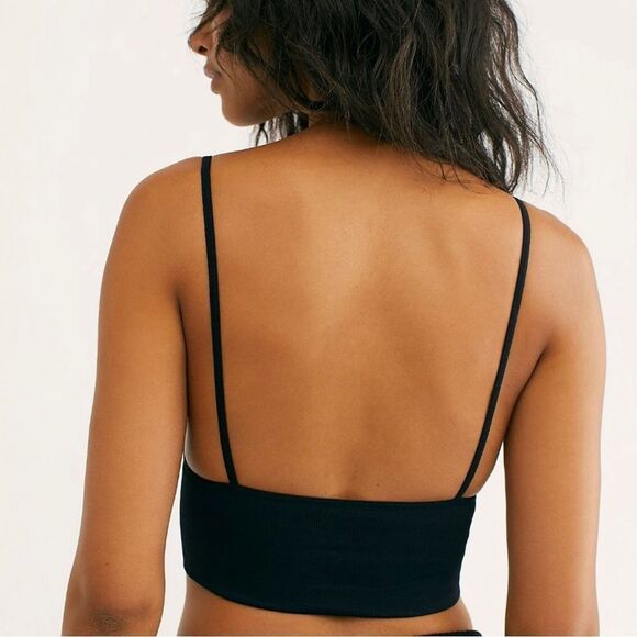 Free People Andi Square Neck Seamless Bra Black Size XS NWT - Picture 5 of 11